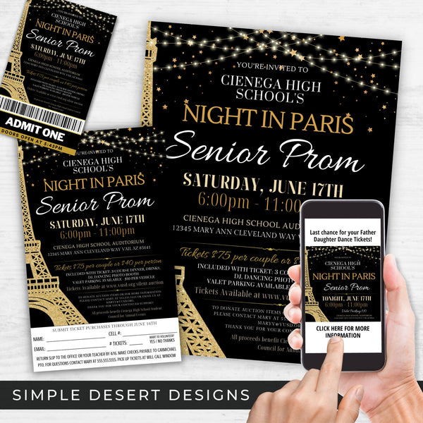 Night in Paris Dance Flyer Bundle - Simple Desert Designs