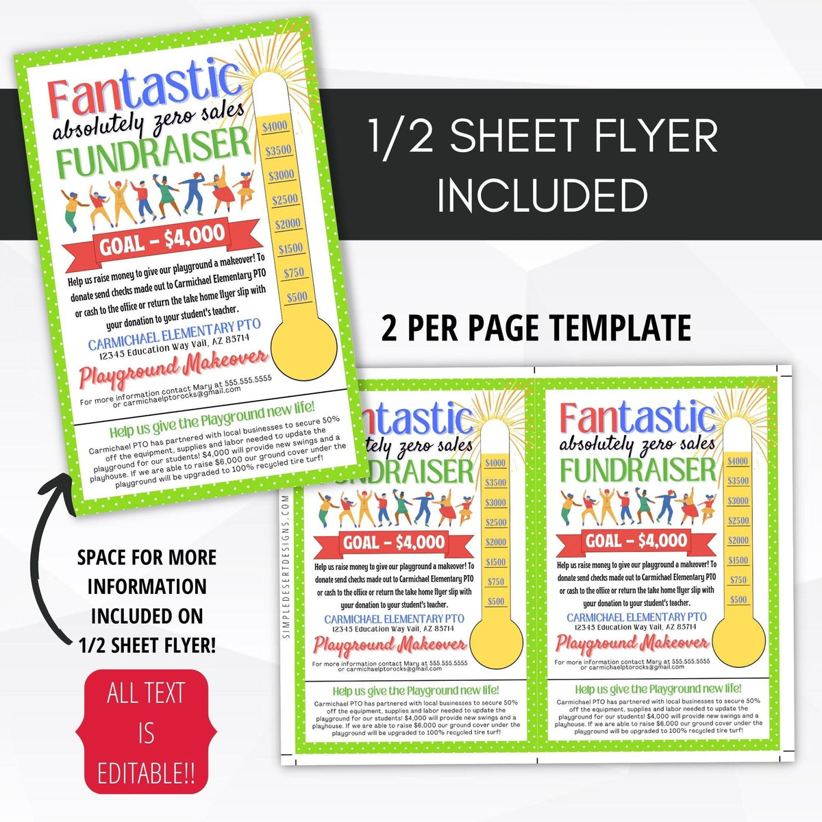 No Sale Fundraiser Flyer Template - Simple Desert Designs