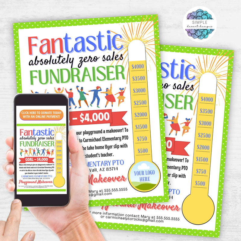 customizable no sales fundraiser flyer for any school pto pta church or nonprofit organization