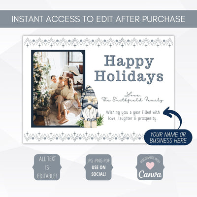 corporate holiday card template editable