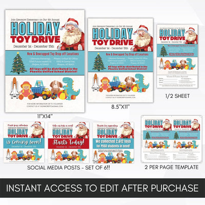 editable toy drive flyer templates