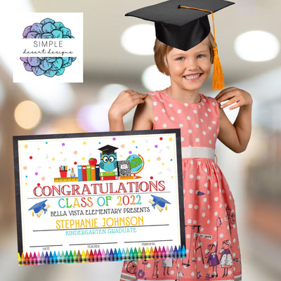 cute graduation ceremony diploma certificate or graduation keepsake for kids