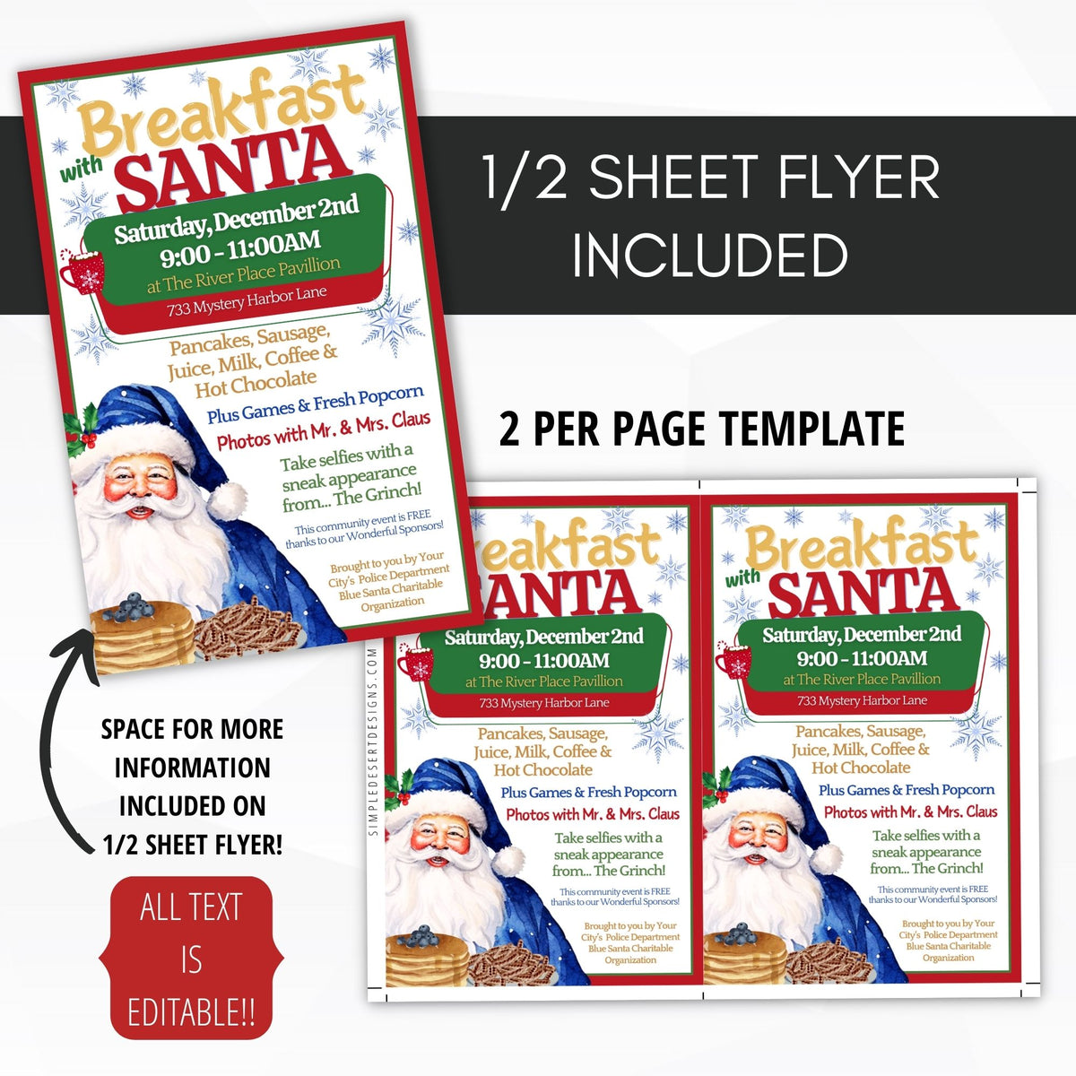 Police Department Blue Santa Flyer Set - Simple Desert Designs