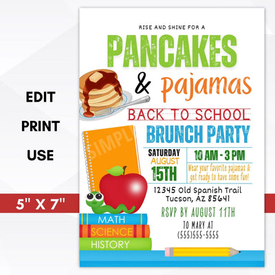 Pancakes and pajamas back to school party