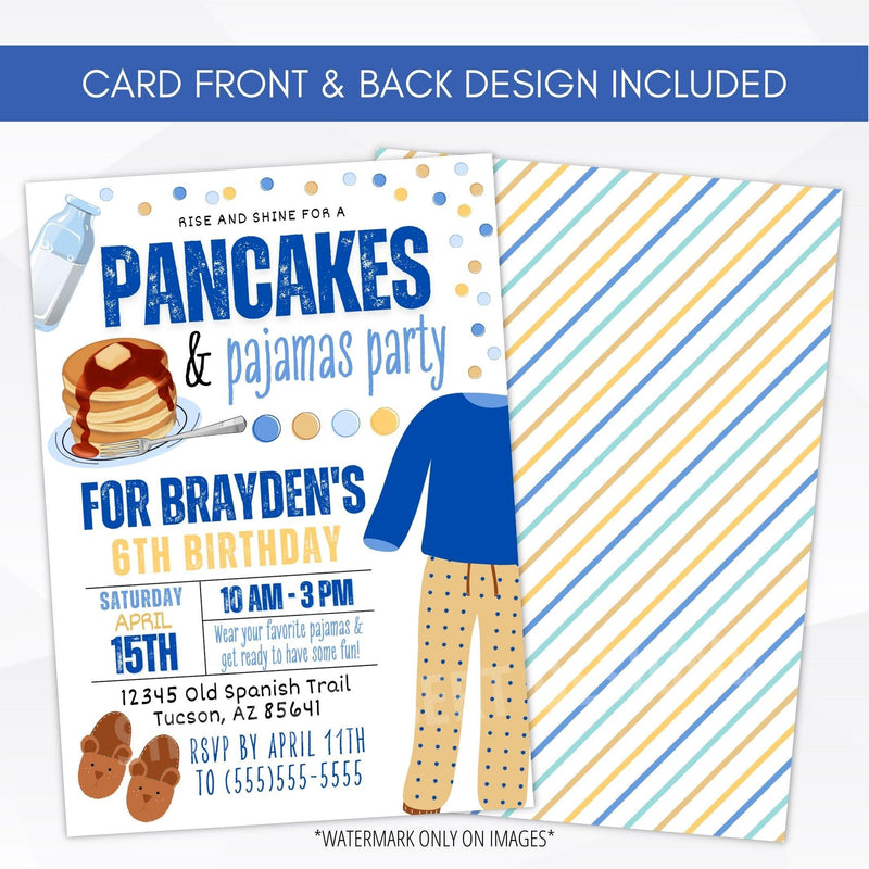 Pancakes and pajamas birthday party boy