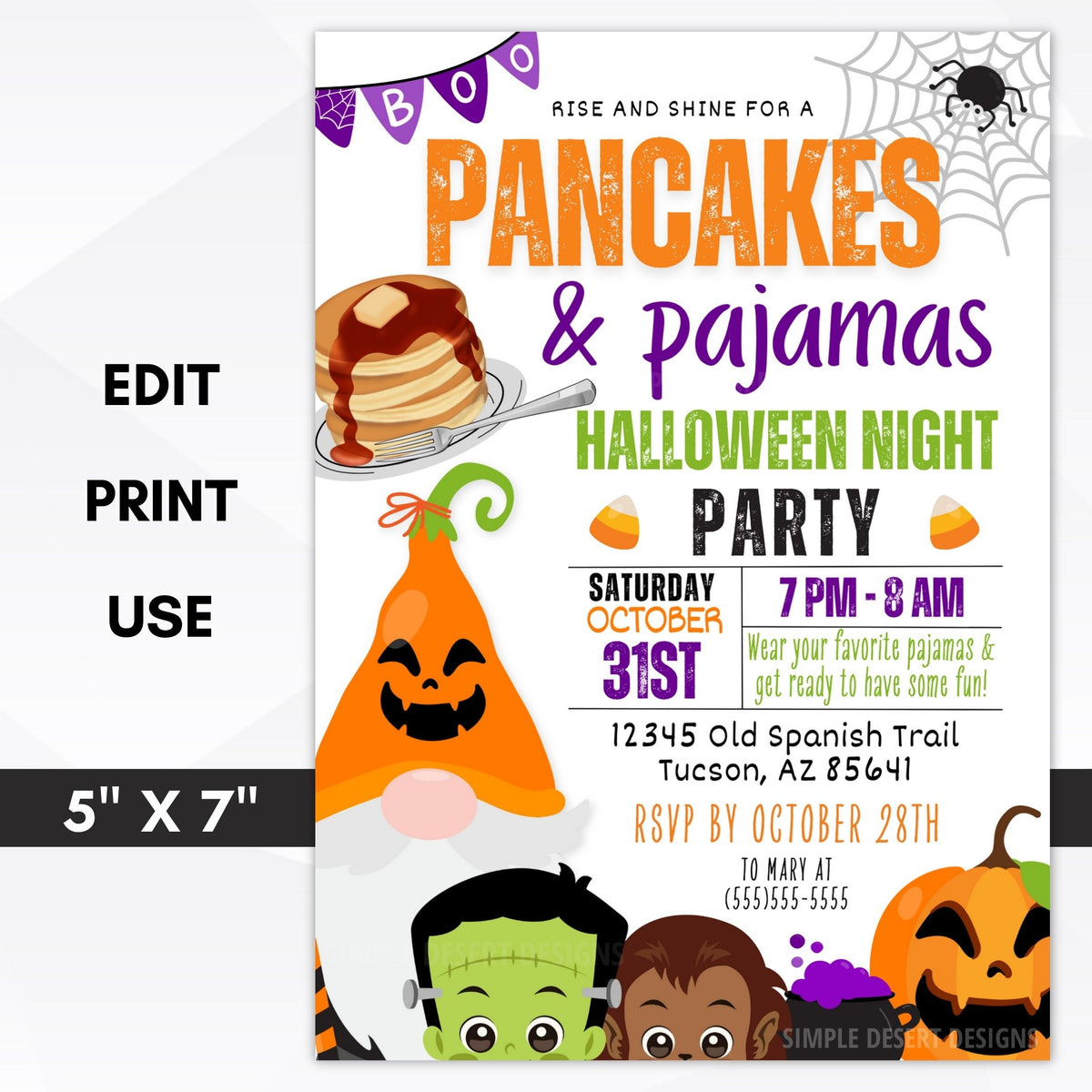 Halloween Pancakes and Pajamas Party Simple Desert Designs