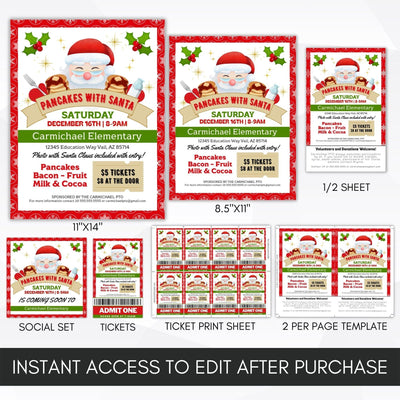 holiday breakfast event flyer editable template