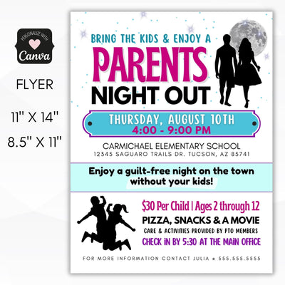 parent night out flyer