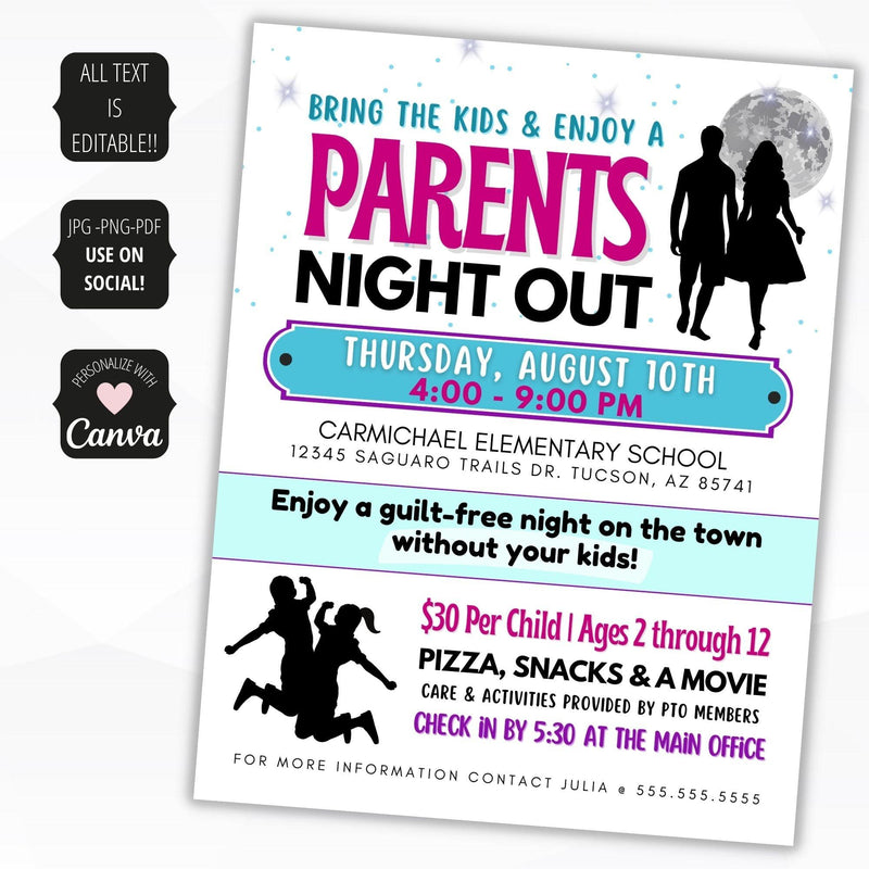 parents night out flyer