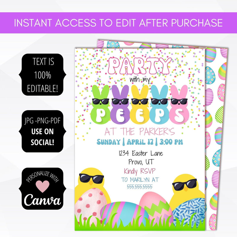 party with my peeps Easter brunch invitations