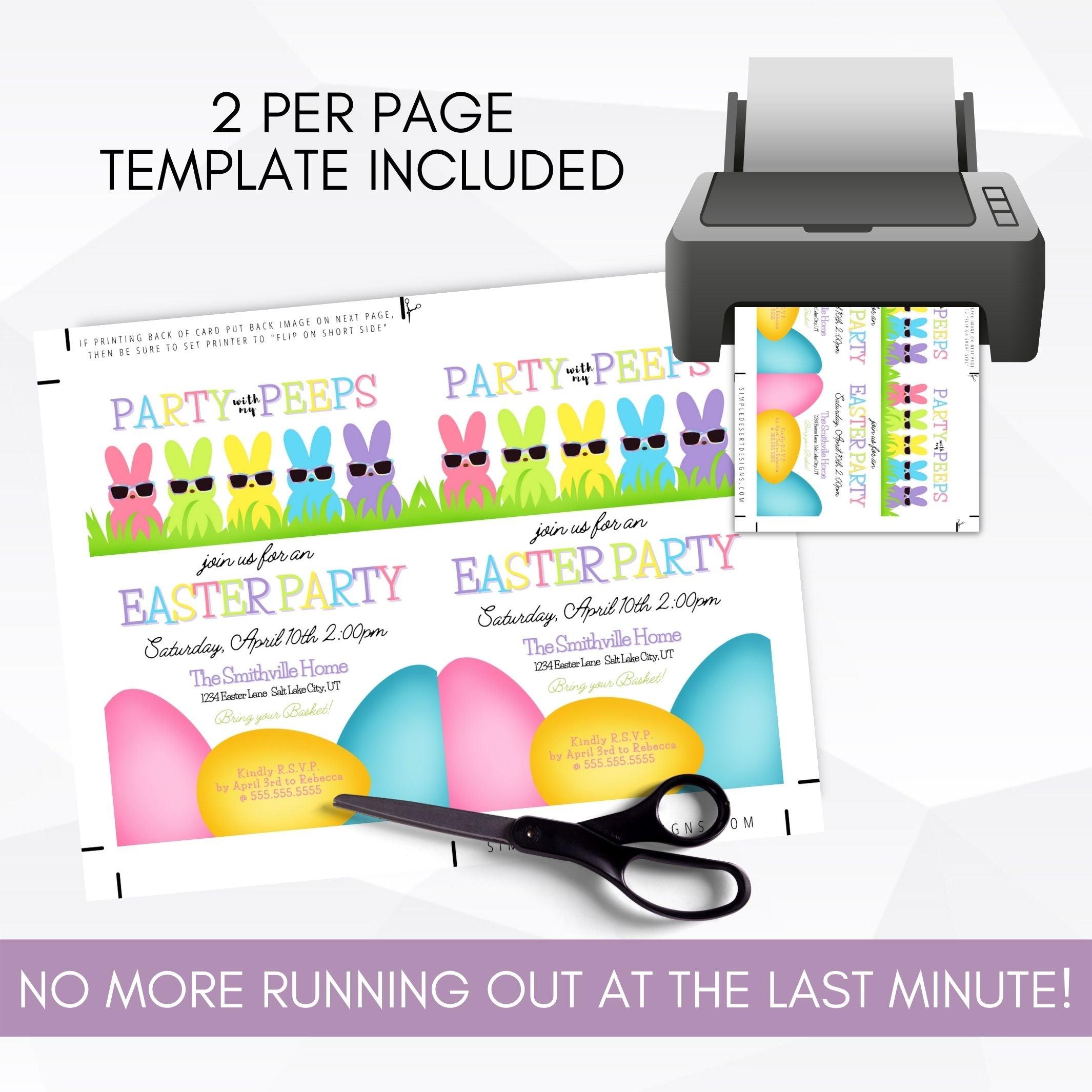 Editable Easter egg hunt party invitation