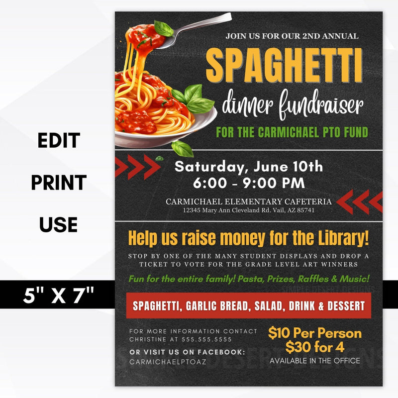 spaghetti dinner fundraiser