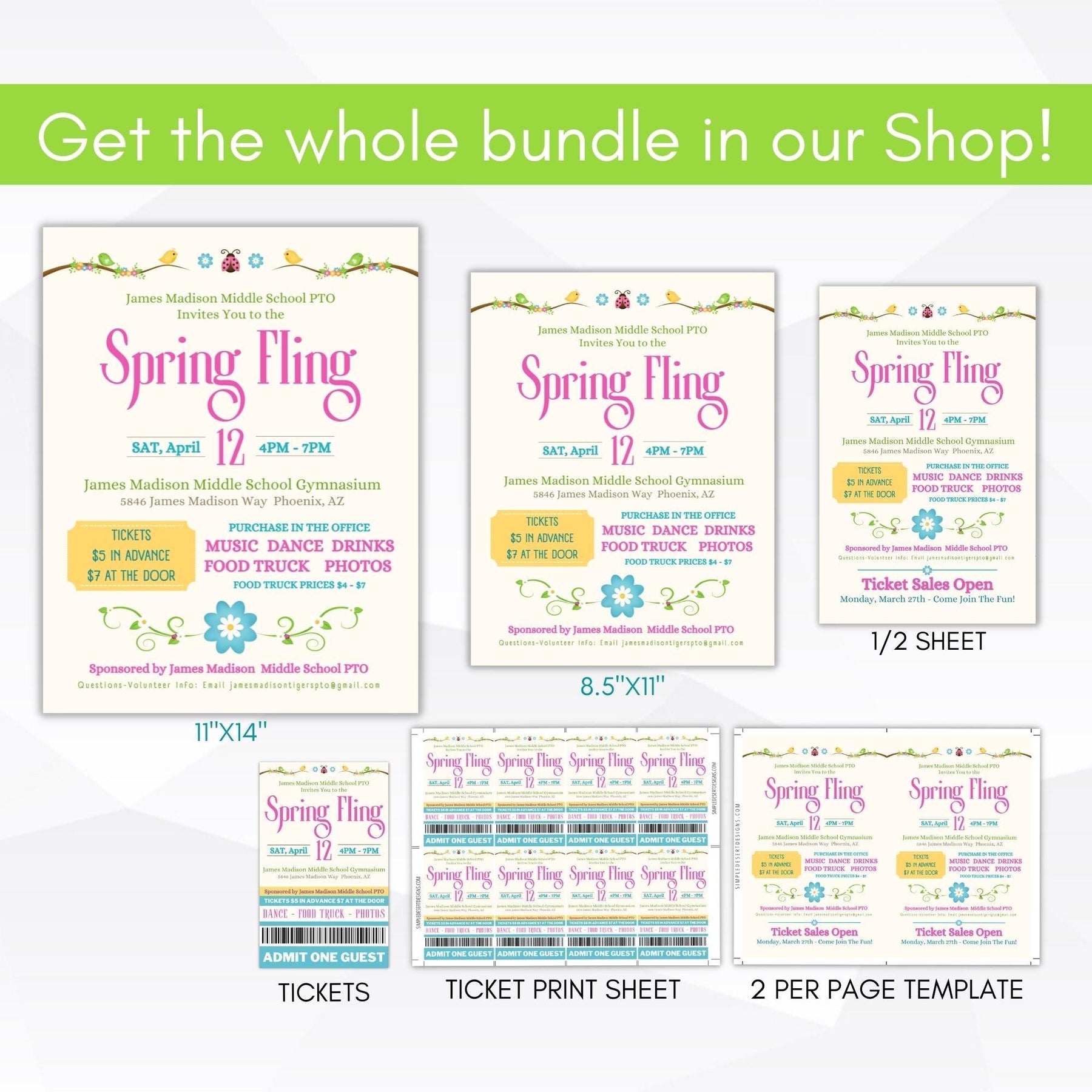 Pastel Spring Fling Flyers Set – Simple Desert Designs