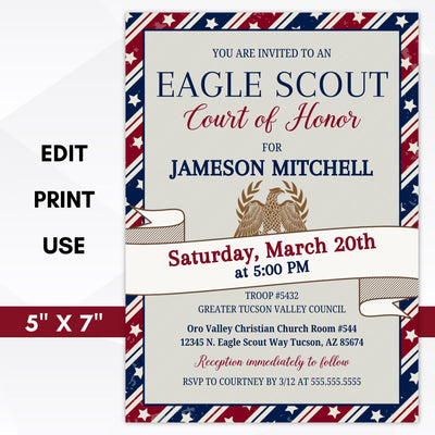 personalized court of honor invitations