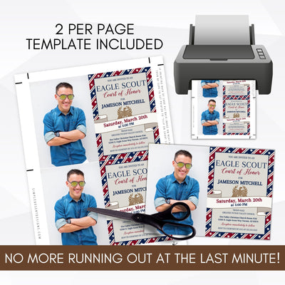 patriotic diy eagle scout party invitations