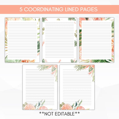 TROPICAL lined stationery set