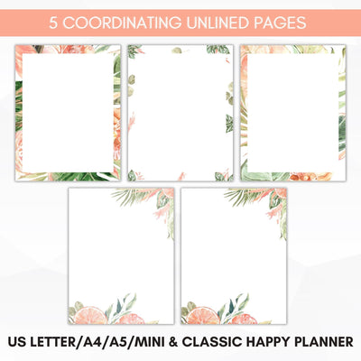 unlined TROPICAL GREENERY journal paper