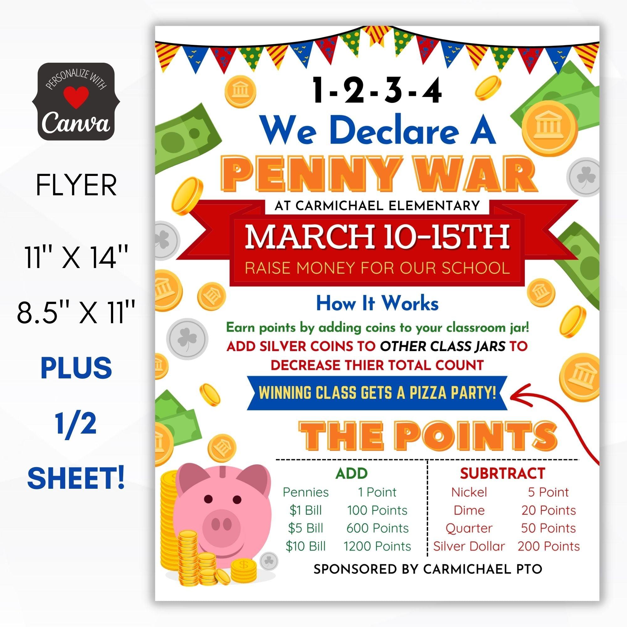 penny wars fundraiser flyer