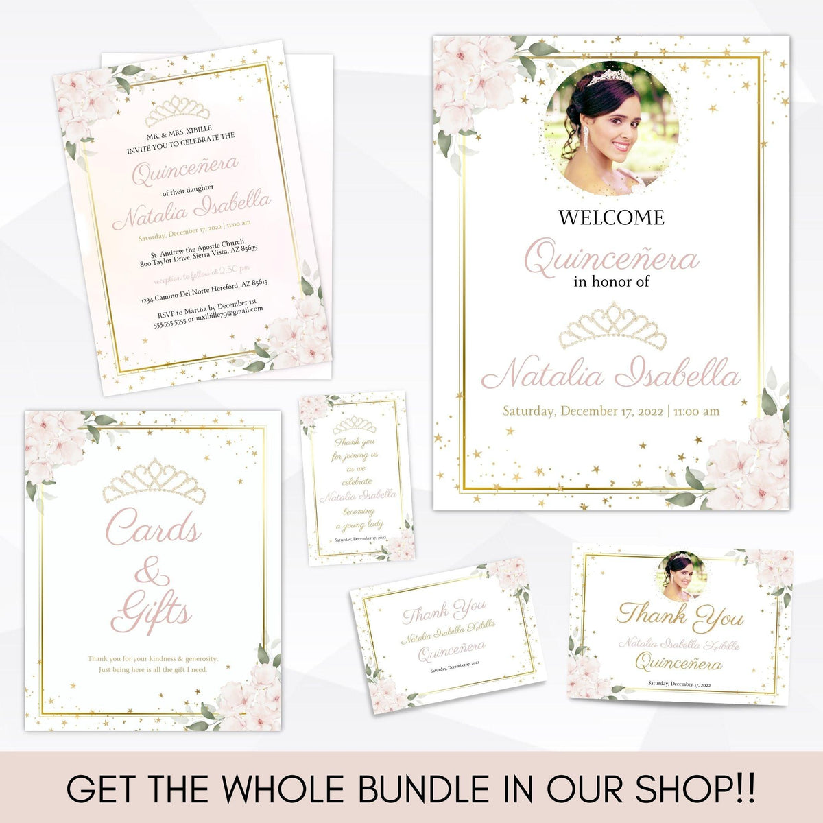 Editable Quinceañera Welcome Sign Set - Simple Desert Designs