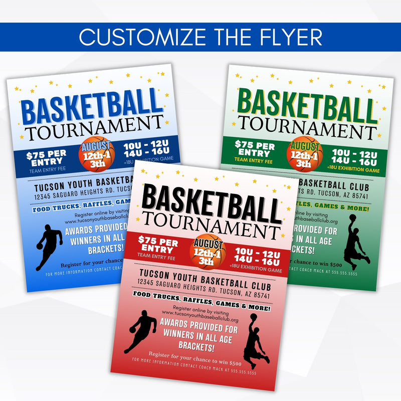 custom basketball tournament flyers