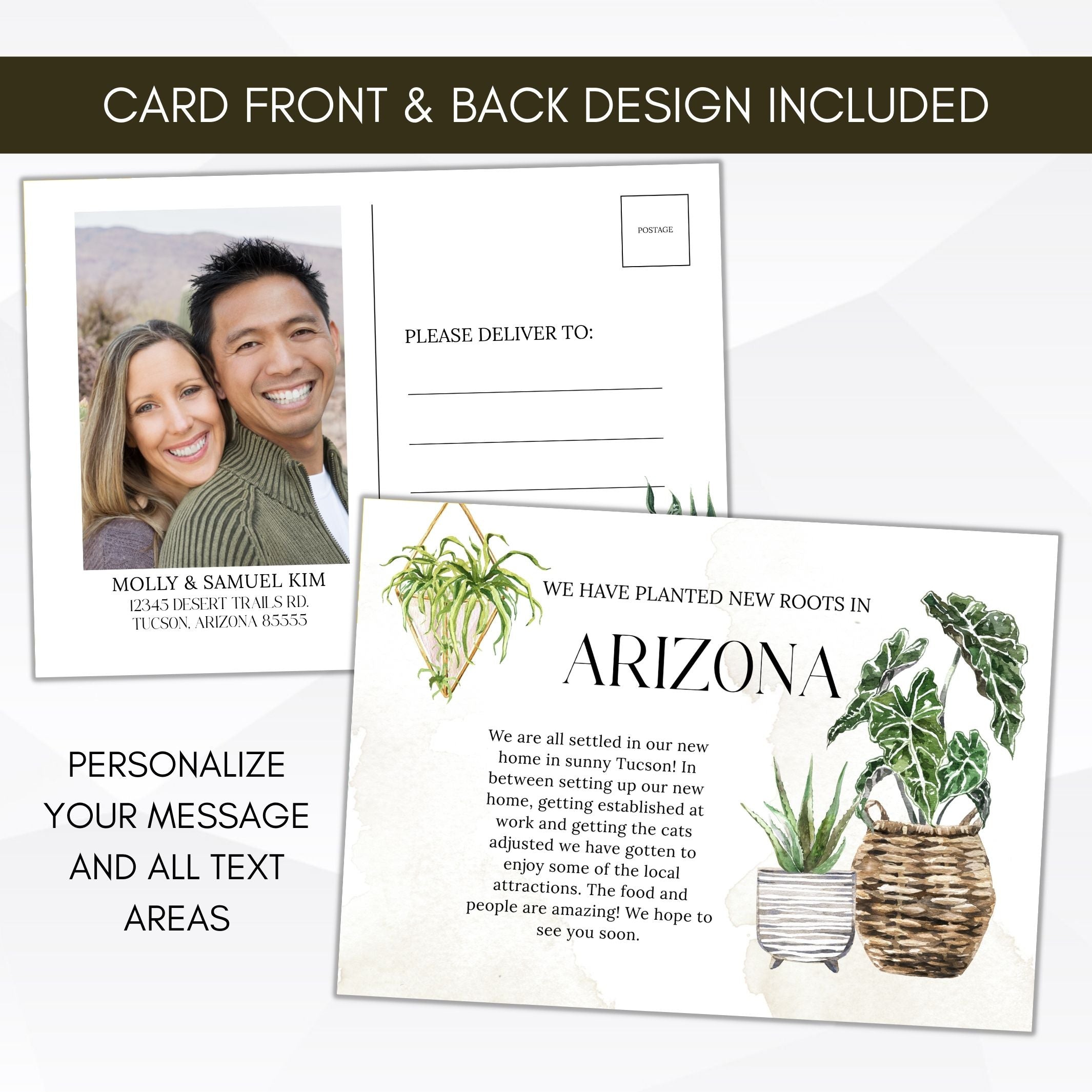 boho weve moved cards with photo and personal message from and to any state or country