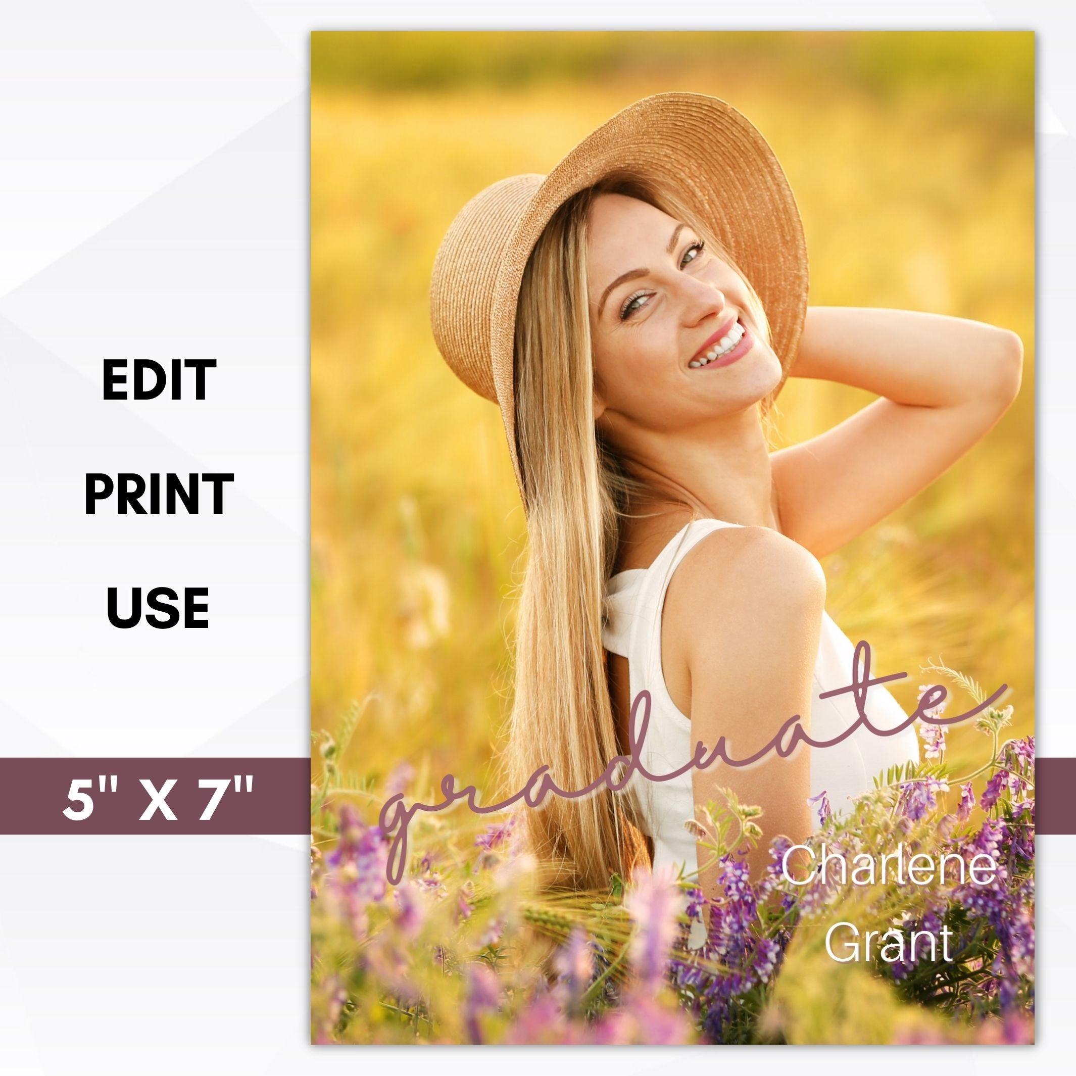 editable photo graduation party invitation template digital download high school college grad party