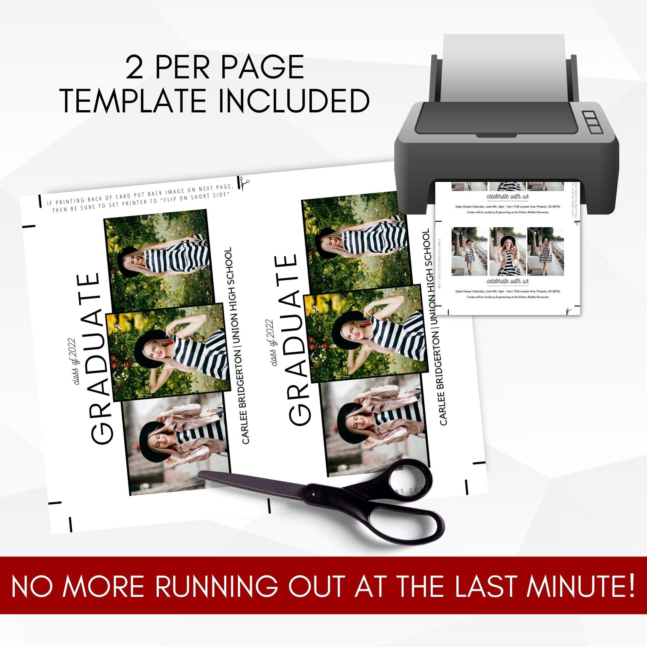 fully editable graduation announcement invitation template photo grad invite template