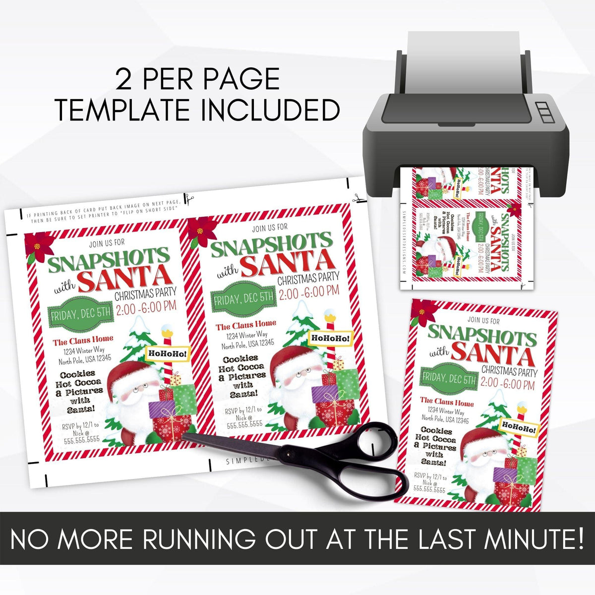Photos with Santa Invitation Template - Simple Desert Designs