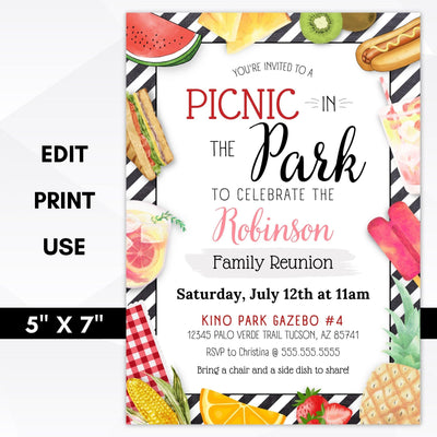 picnic family reunion invitation