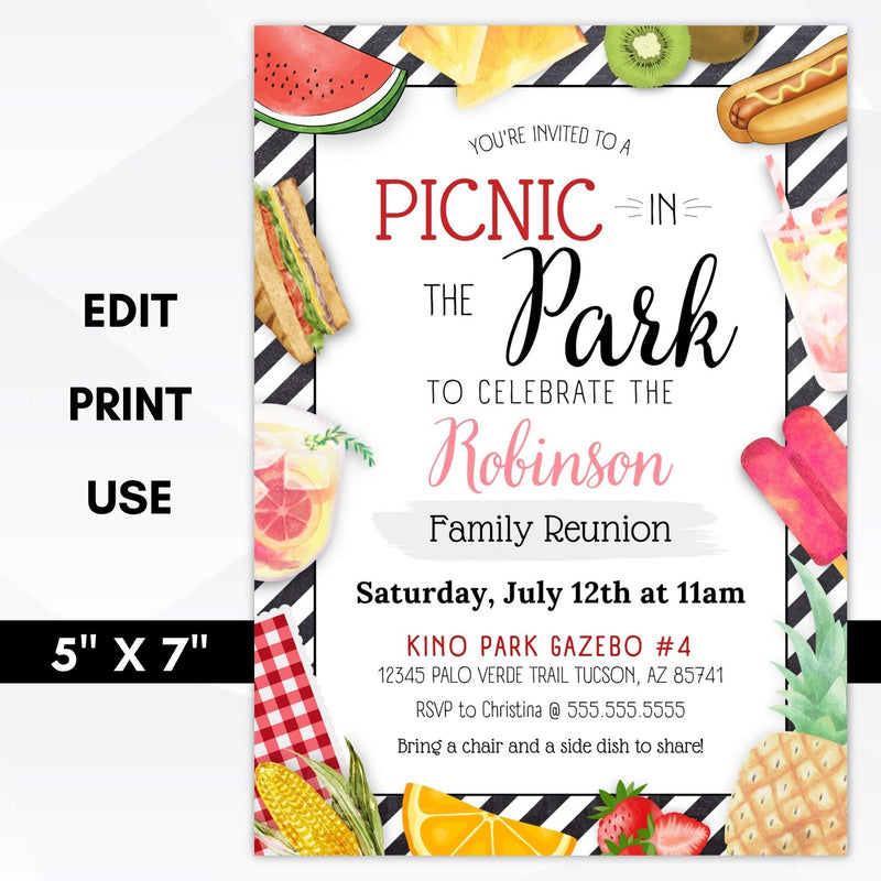 picnic family reunion invitation