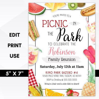 picnic in the park invitation