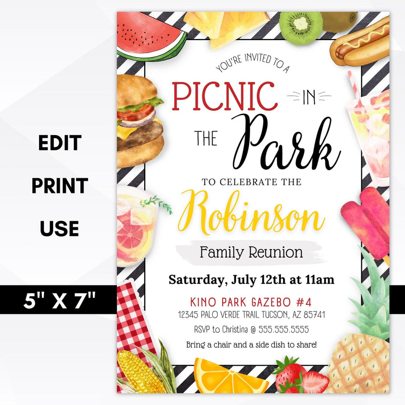 picnic in the park invitation