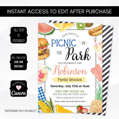 picnic in the park invitation