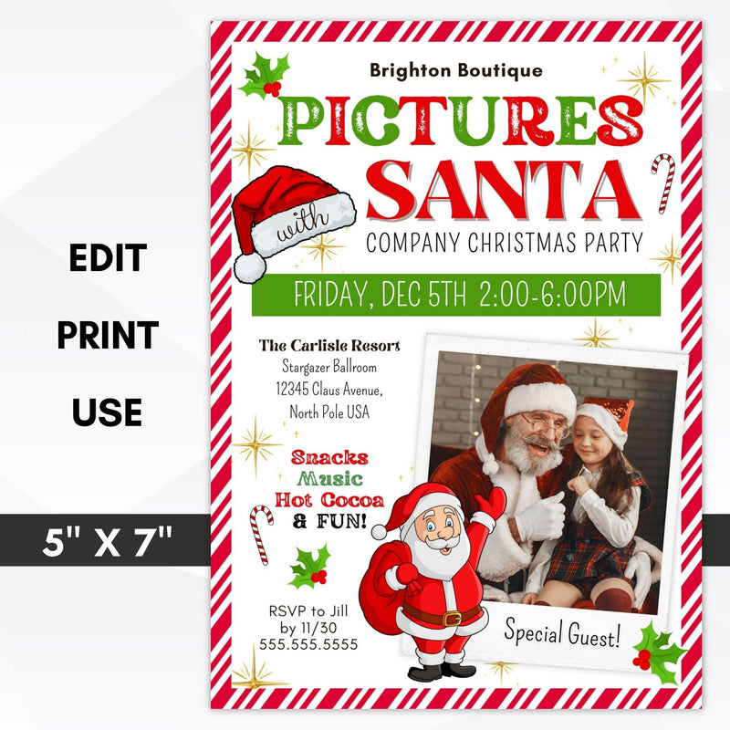 pictures with santa office party invitation