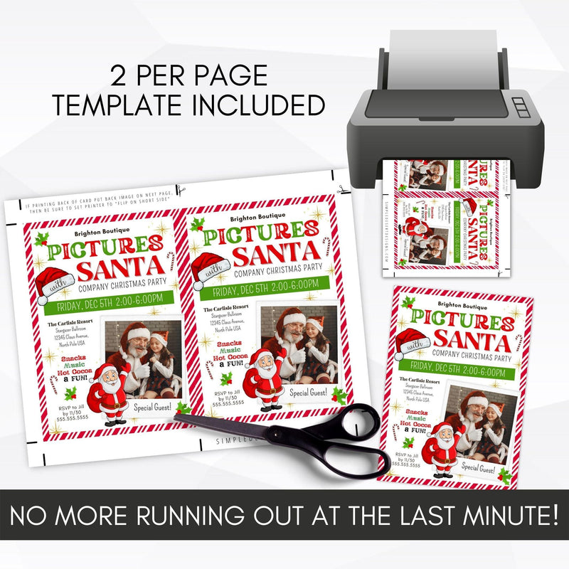 santa claus is coming party invitation 