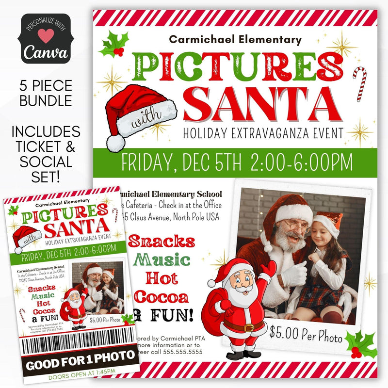pictures with santa christmas party invitation
