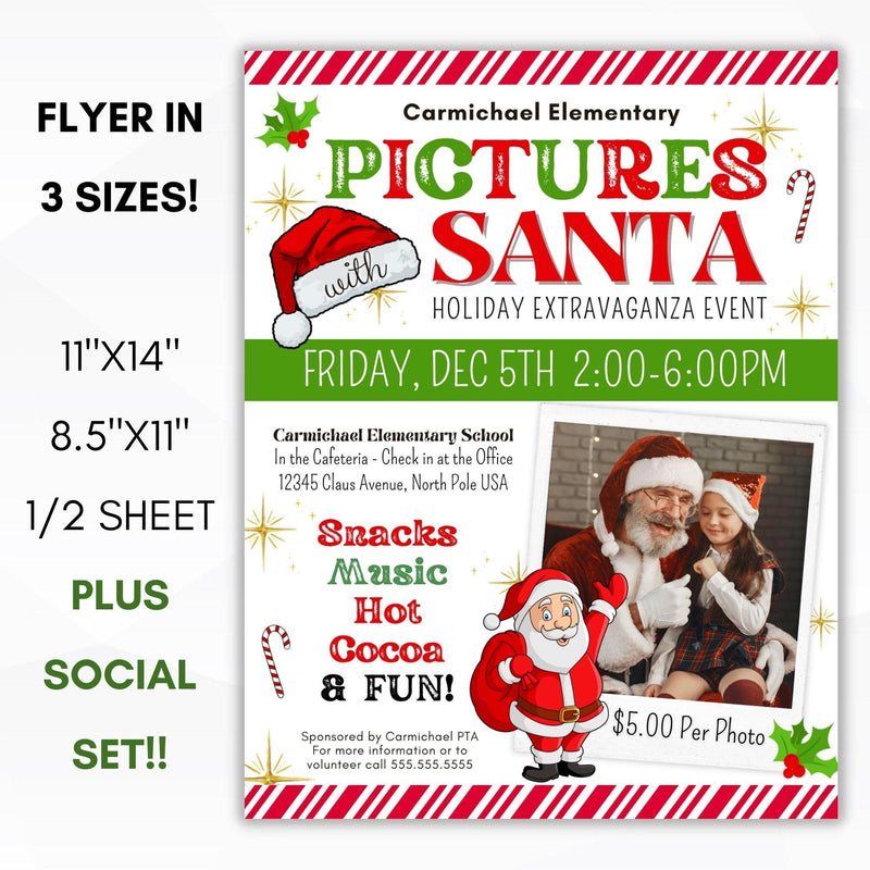 photos with santa fundraiser flyer