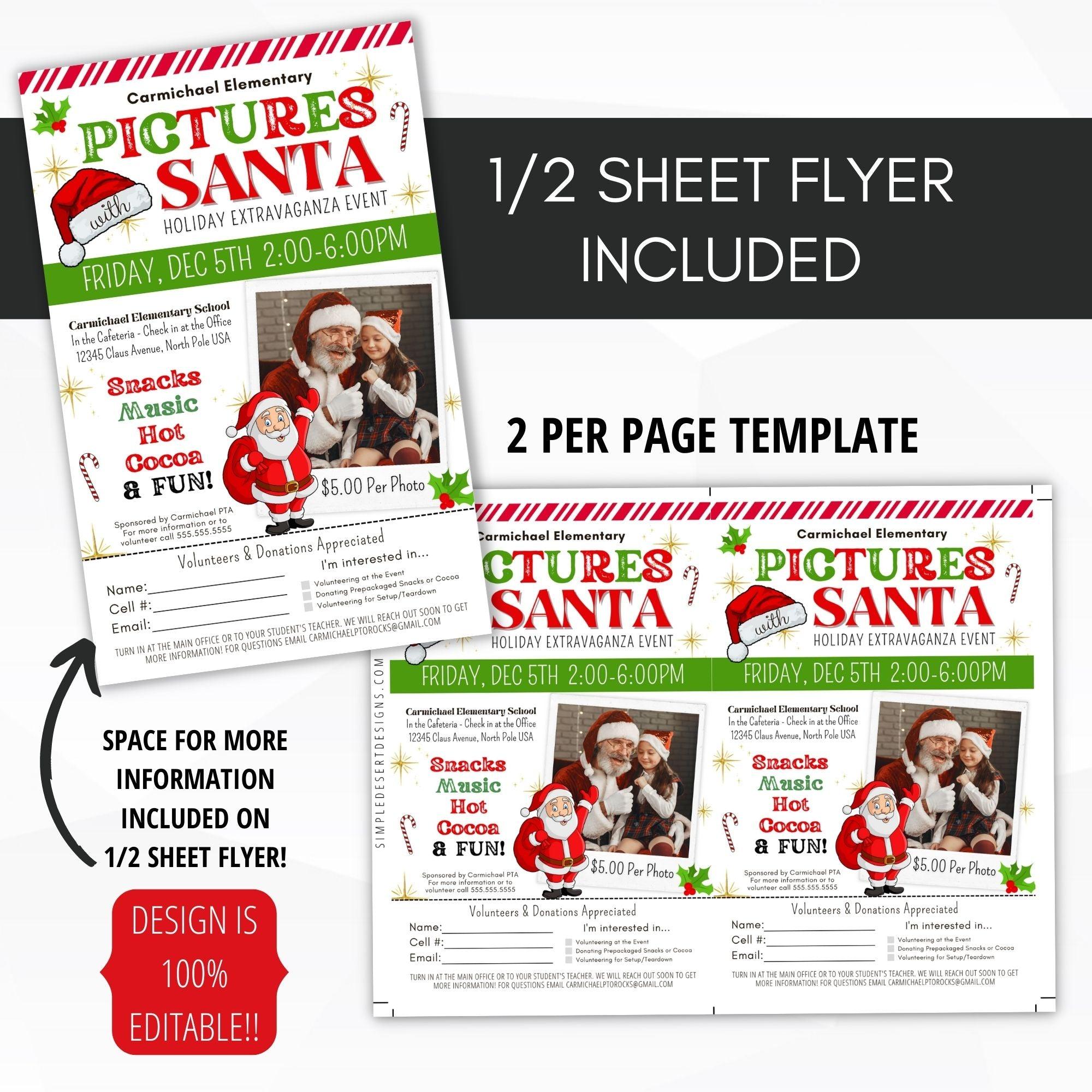 school pto pta photos with santa flyer