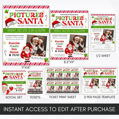 non profit charity pictures with santa flyer sign poster invitation