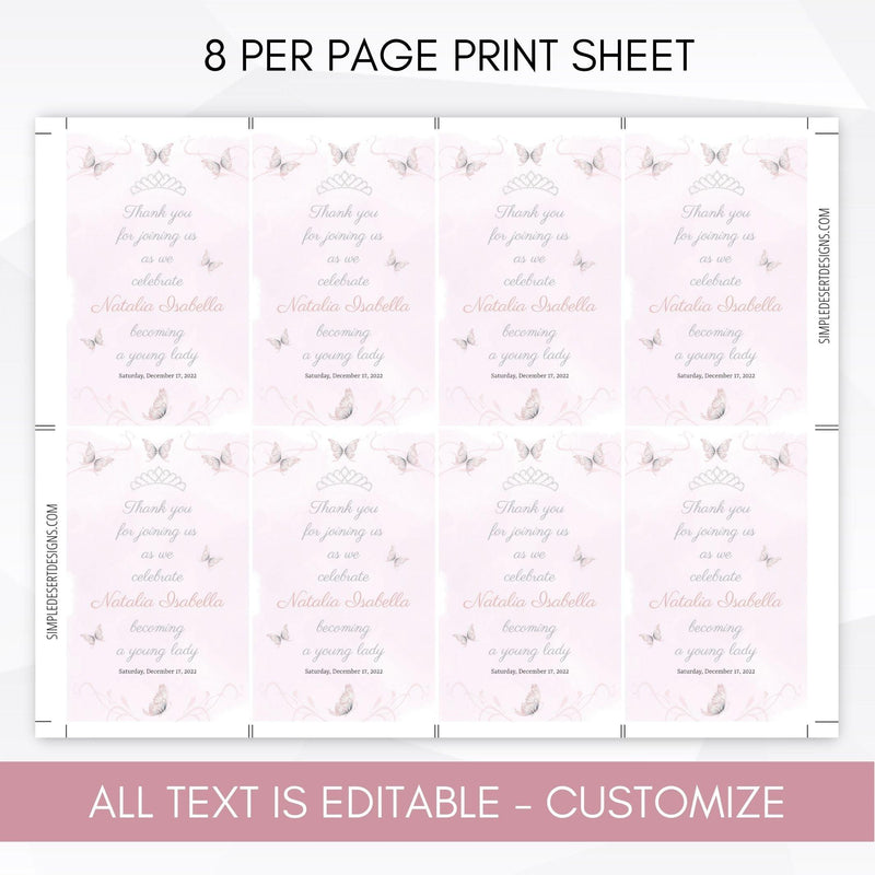 printable quince favor tags