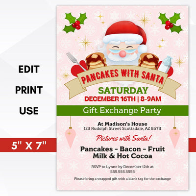 pink christmas party invitation santa party invite