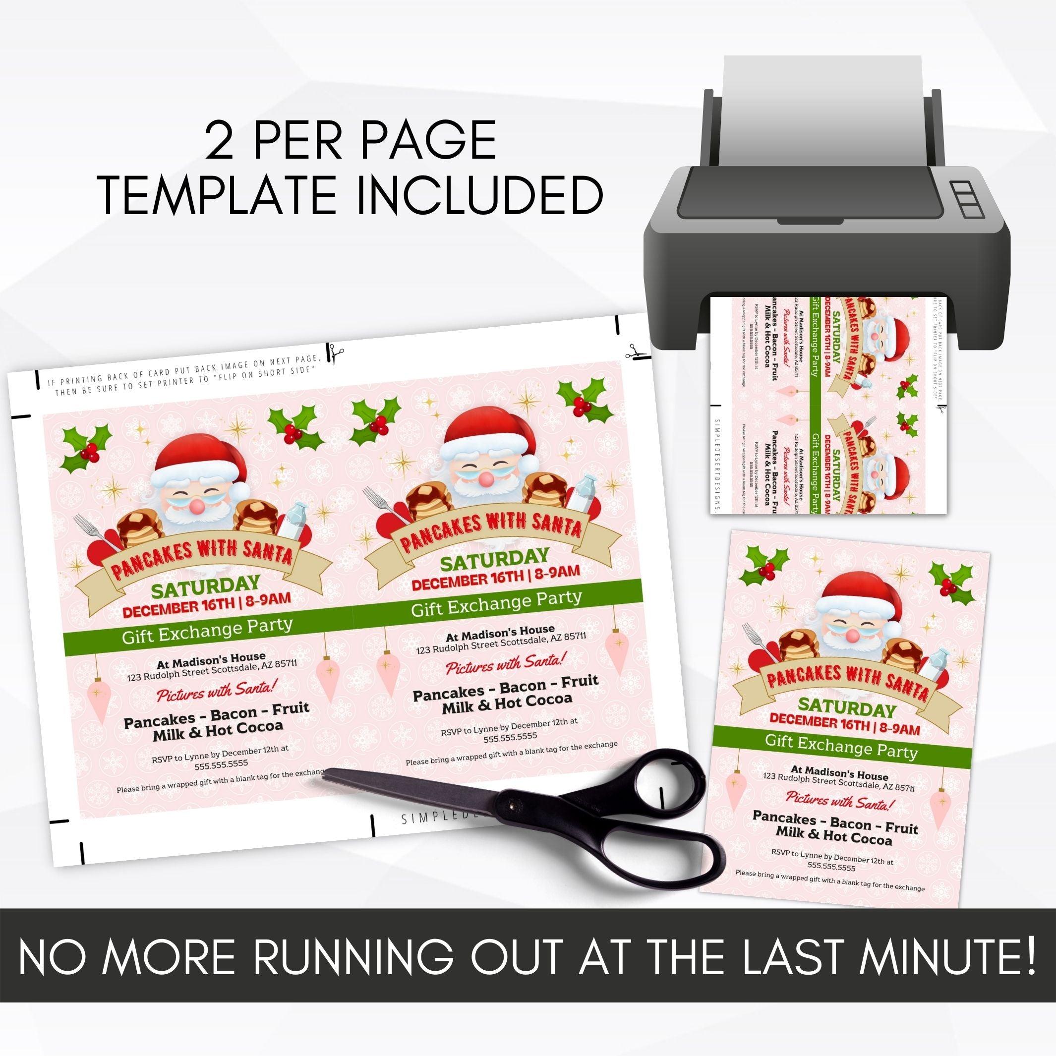 holiday santa birthday party invite