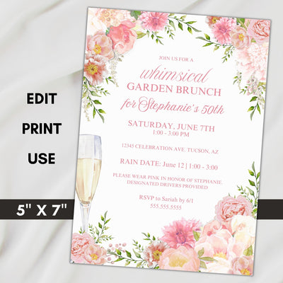 elegant brunch invitations for regency era cottage core events