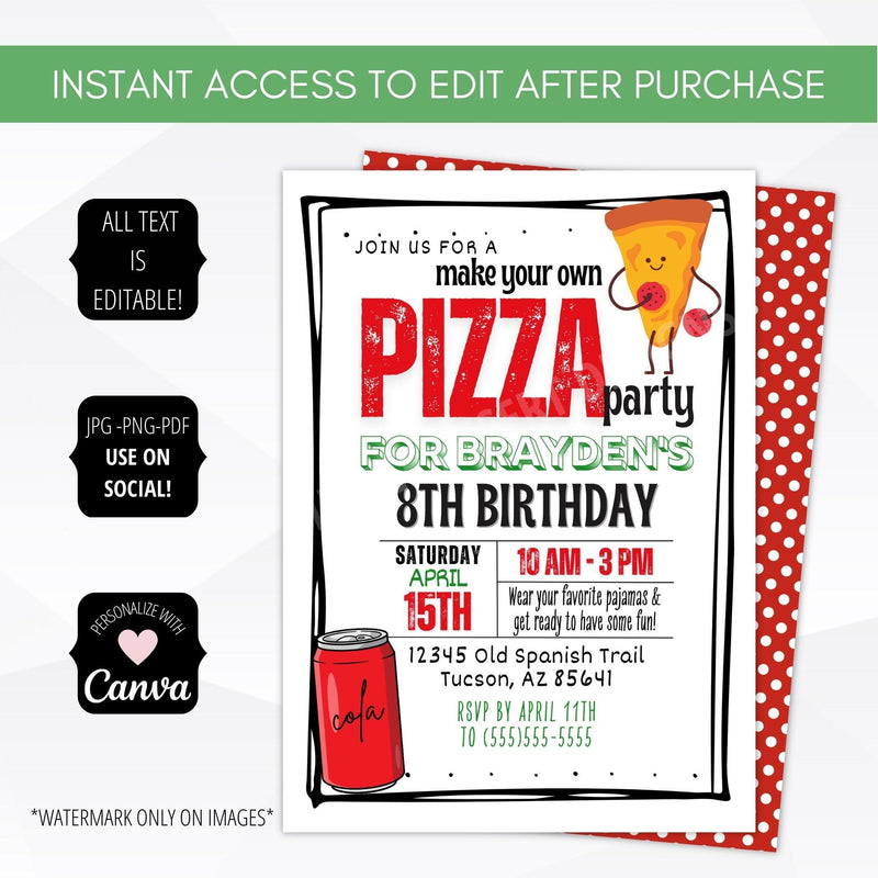 Pizza birthday party for kids