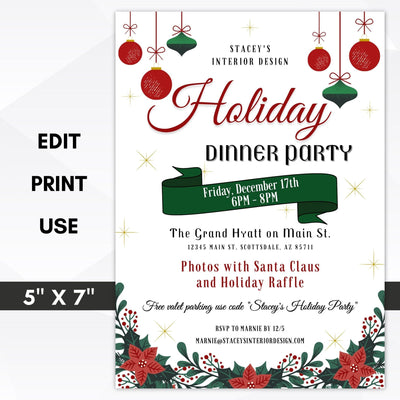 holiday dinner party invitation