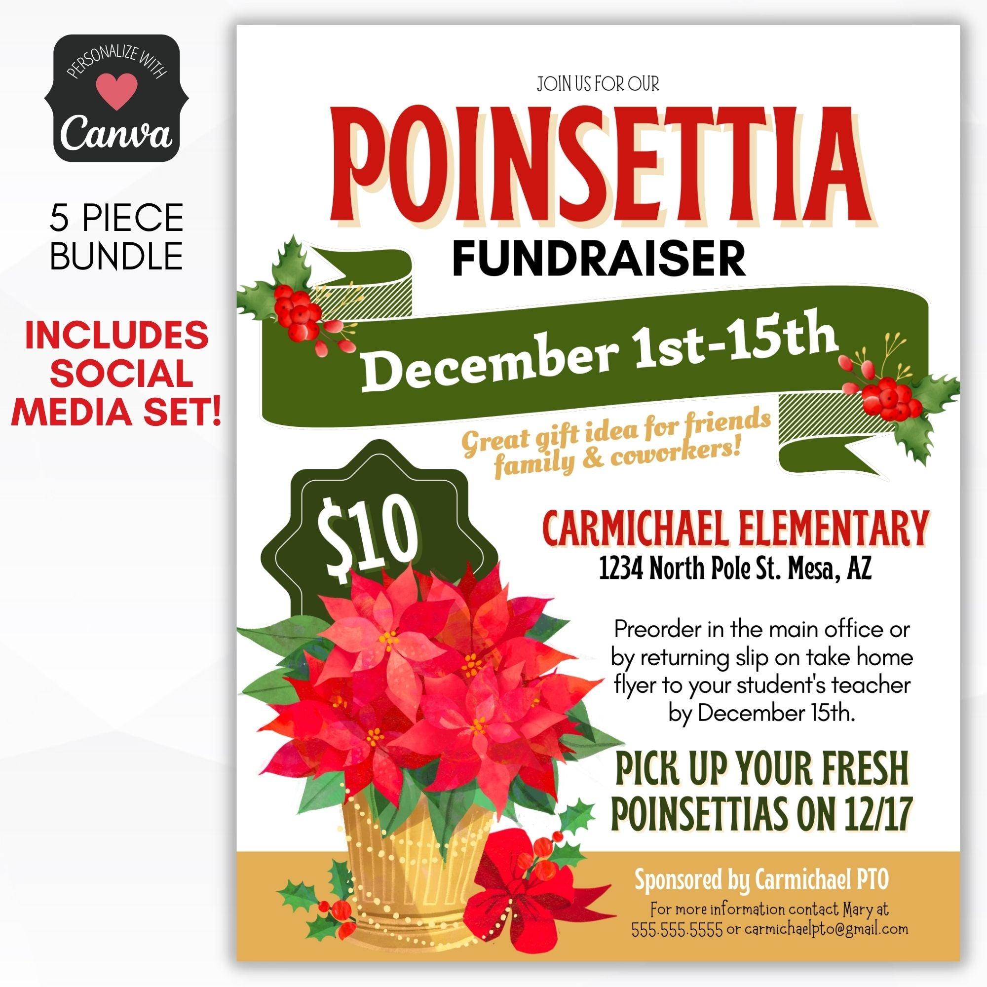 poinsettia fundraiser flyer printable
