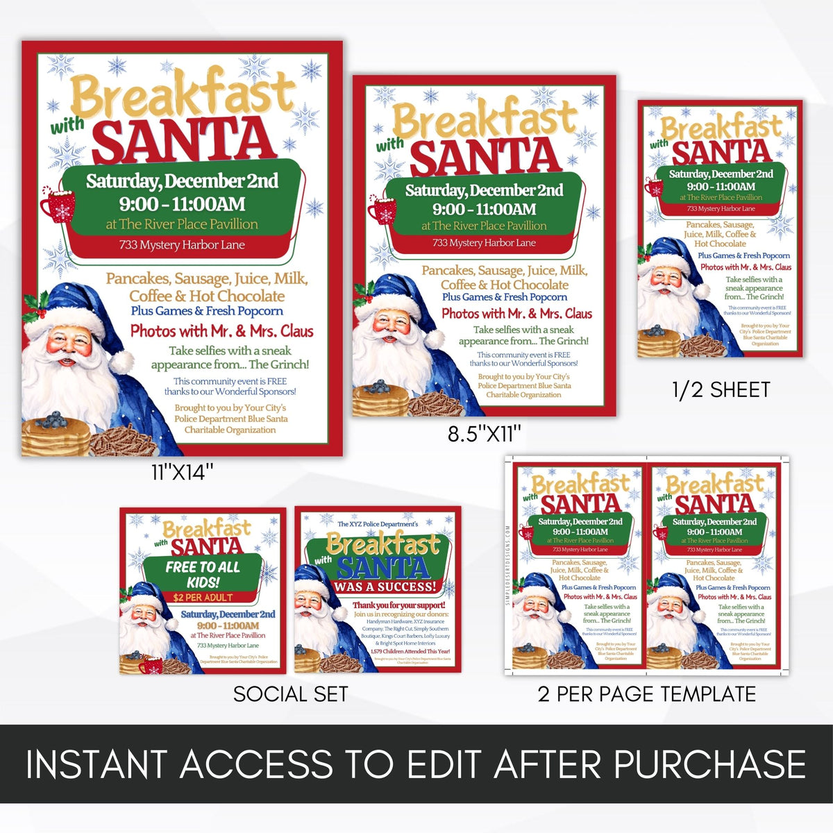 Police Department Blue Santa Flyer Set - Simple Desert Designs