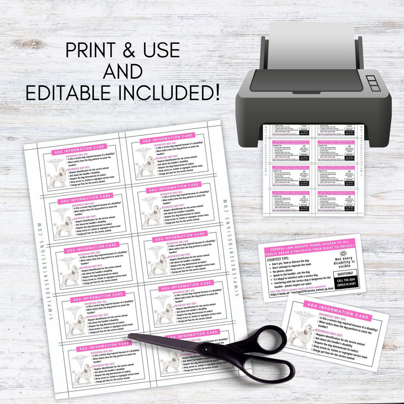 printable ada law cards