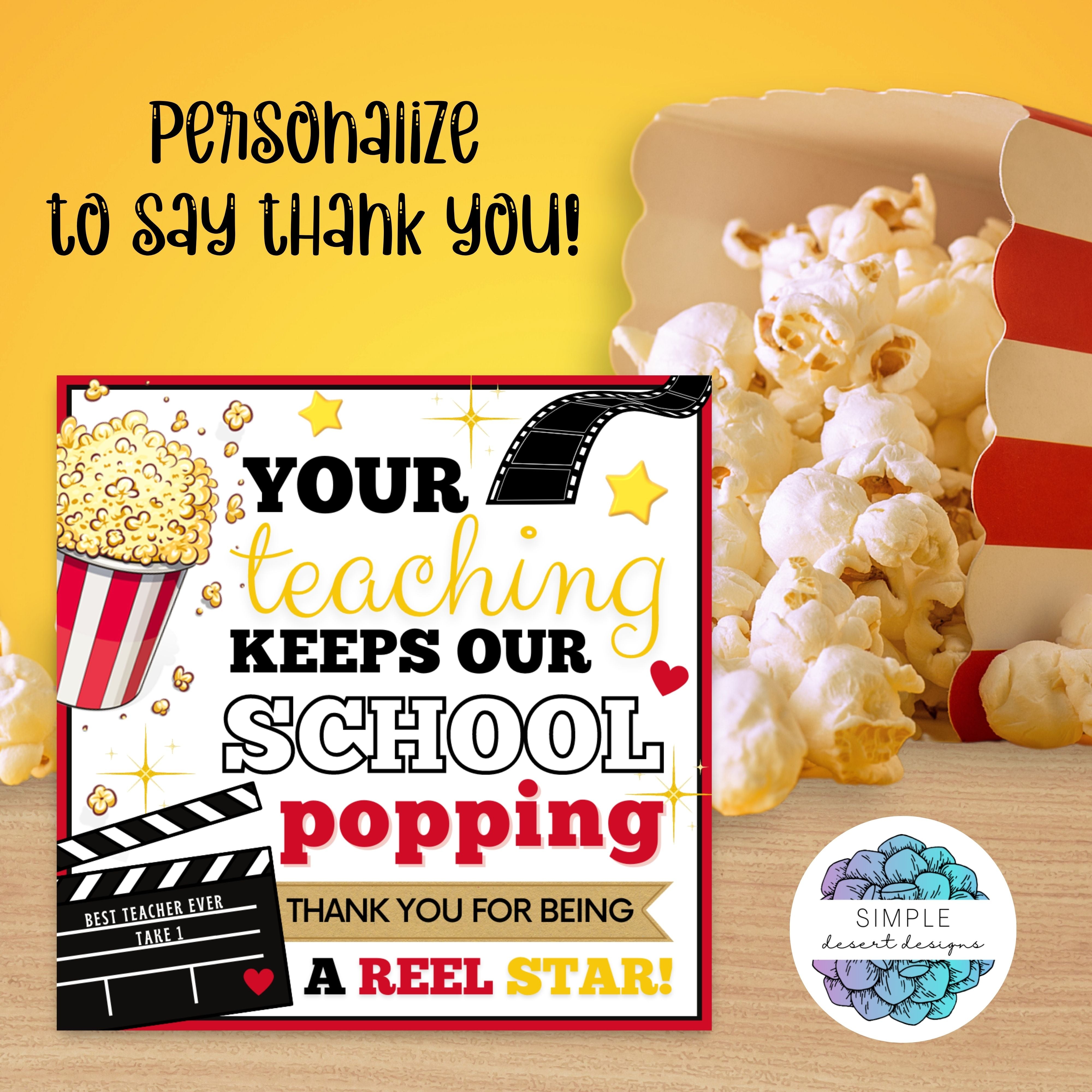 customizable popcorn appreciation week tags for any office school or volunteer appreciation week gift