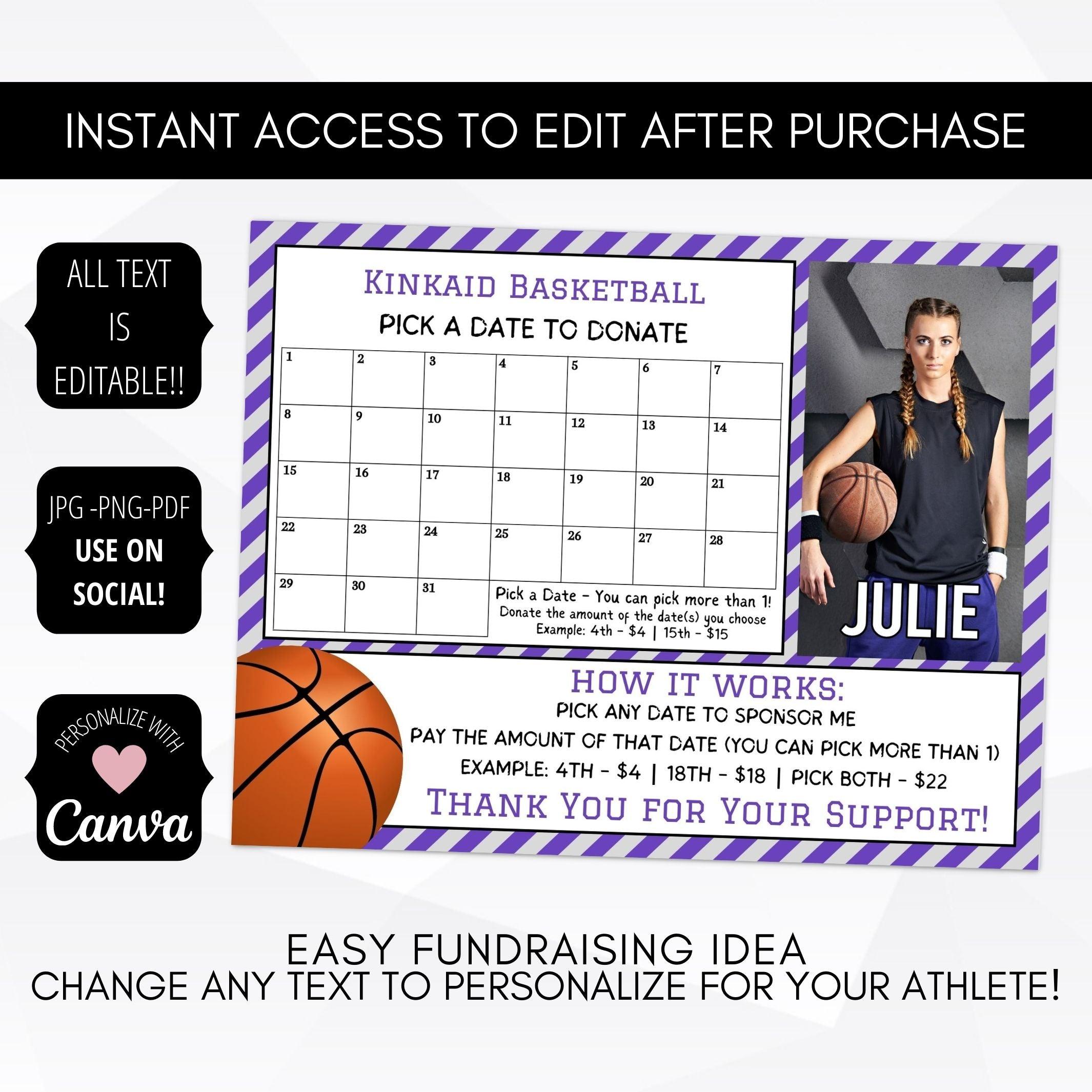 Basketball Photo Cash Calendar Fundraiser – Simple Desert Designs